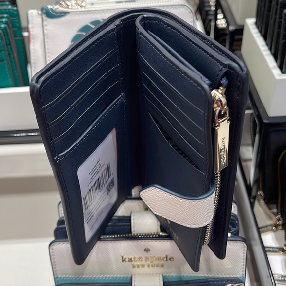 Kate Spade Staci Medium Compact Bifold Wallet Poolside Multi - Picture 6 of 16